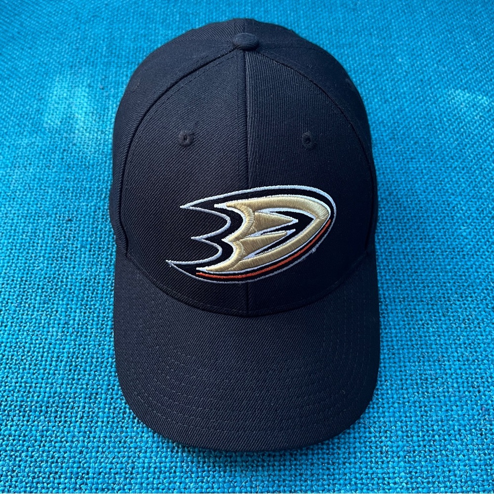 ‘47 Brand Anaheim Ducks Strapback Hat Cap Black Orange OSFA
